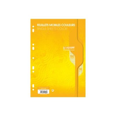 Calligraphe - feuilles simples A4 - 100 pages - grands carreaux (Seyes) - perforées - jaune