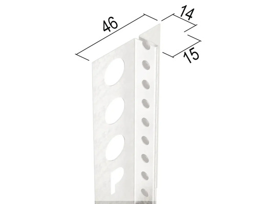 PROTEKTOR eind-/eindprofiel met schaduwvoeg voor droogbouw, gegalvaniseerd staal, wit, 3000 x 15 mm, bundel = 15 stuks