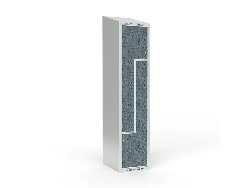Skoleskab 1x300 Skråt tag, Z-dør VirrVarr Black laminatdør Cylinderlås
