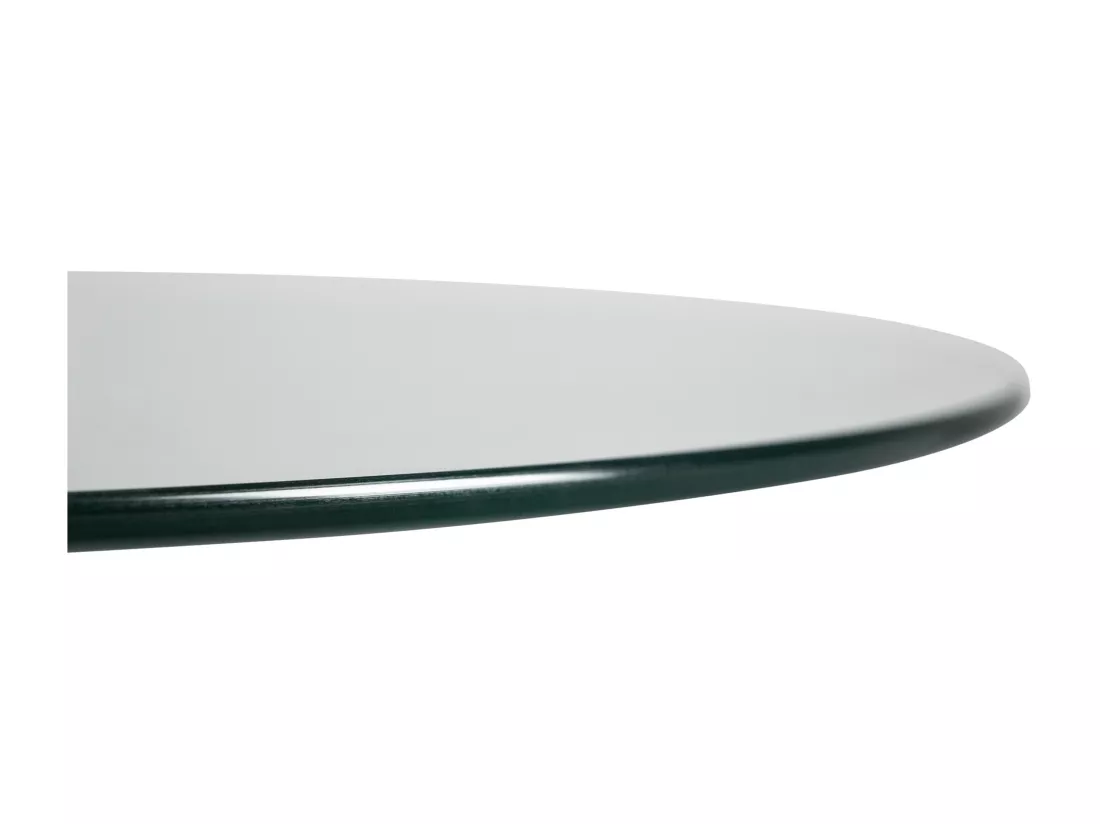 Table d'appoint - rond Ø 60 cm - Bois - Verre clair - Glastisch