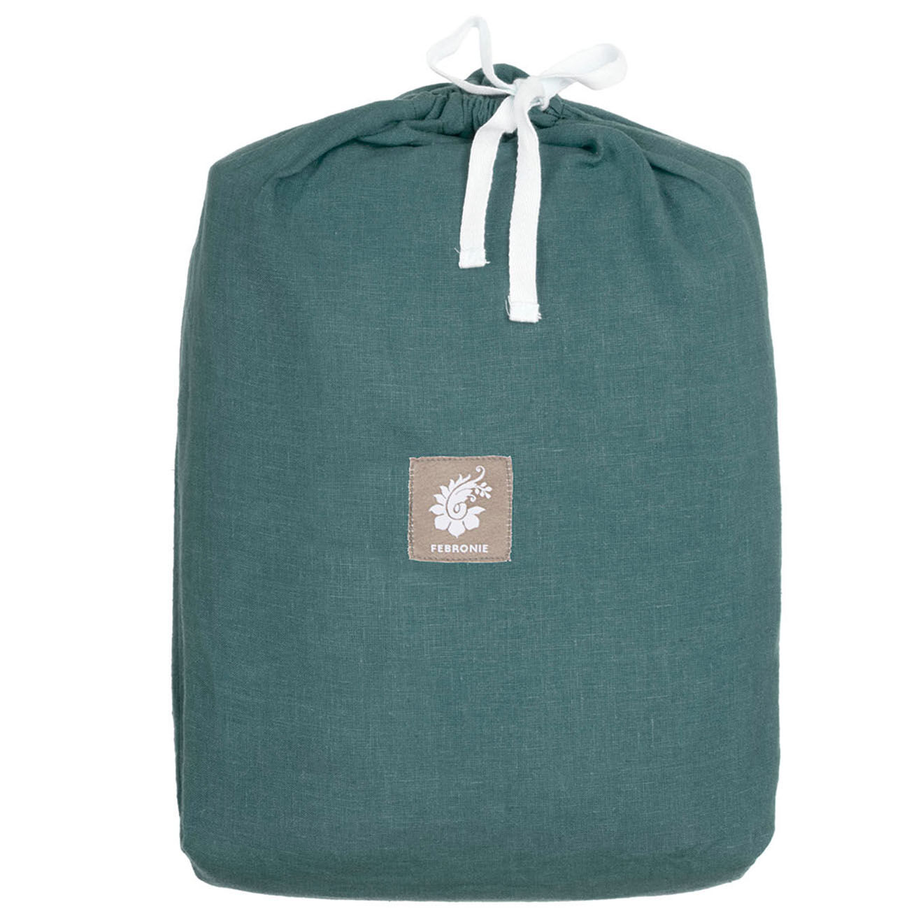 Febronie Drap housse 100% Lin Hortense bleu
