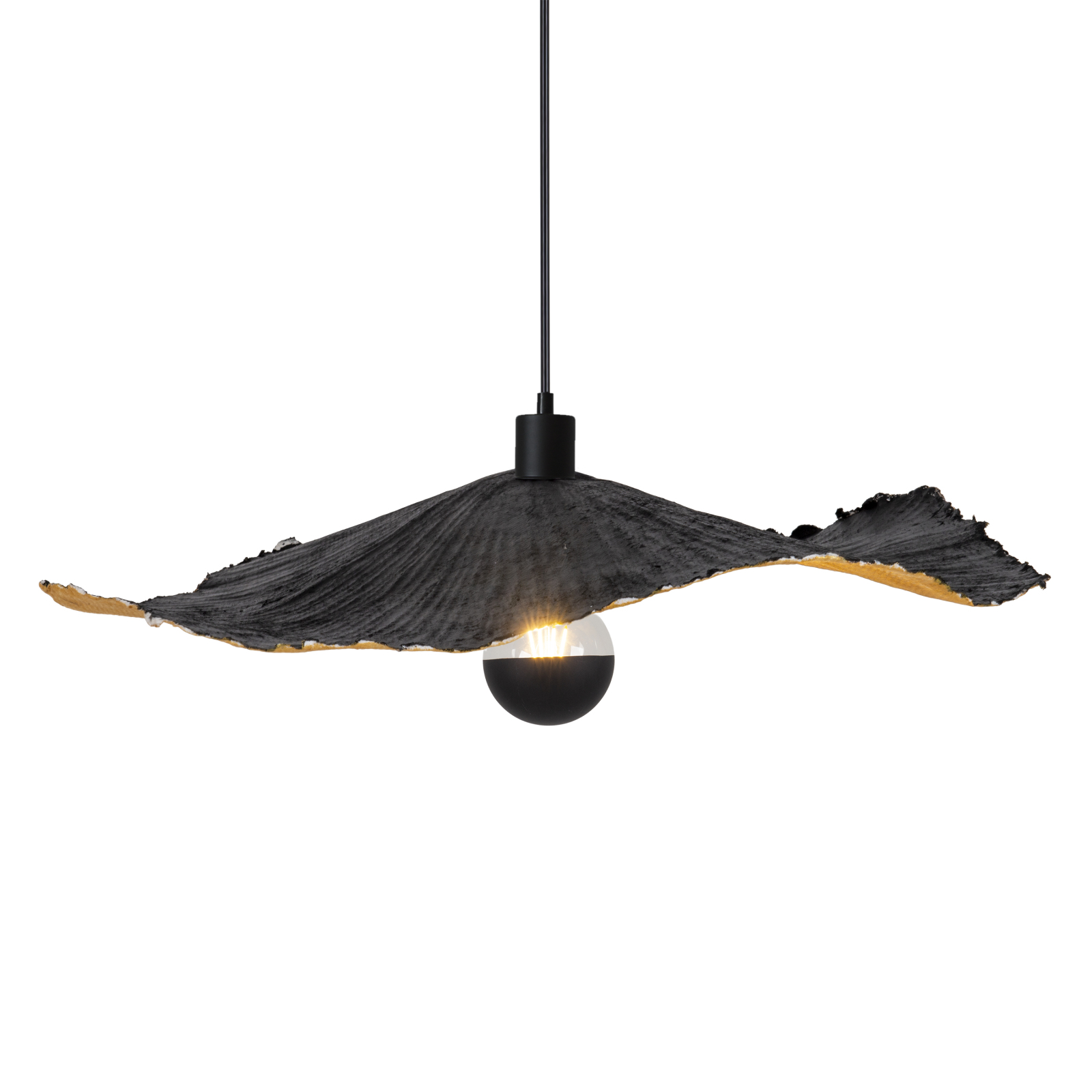 Pendelleuchte - schwarz-goldfarben - Ø 56 cm