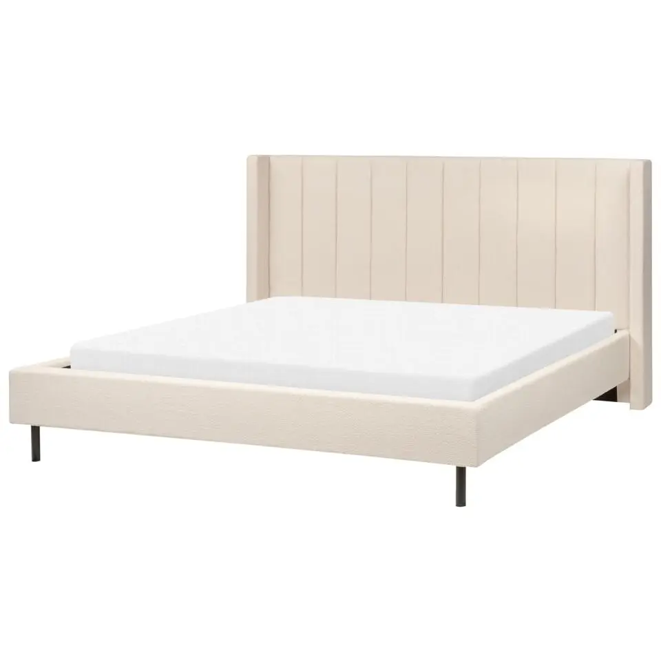 VILETTE - Tweepersoonsbed - Beige - 180 x 200 cm - Bouclé
