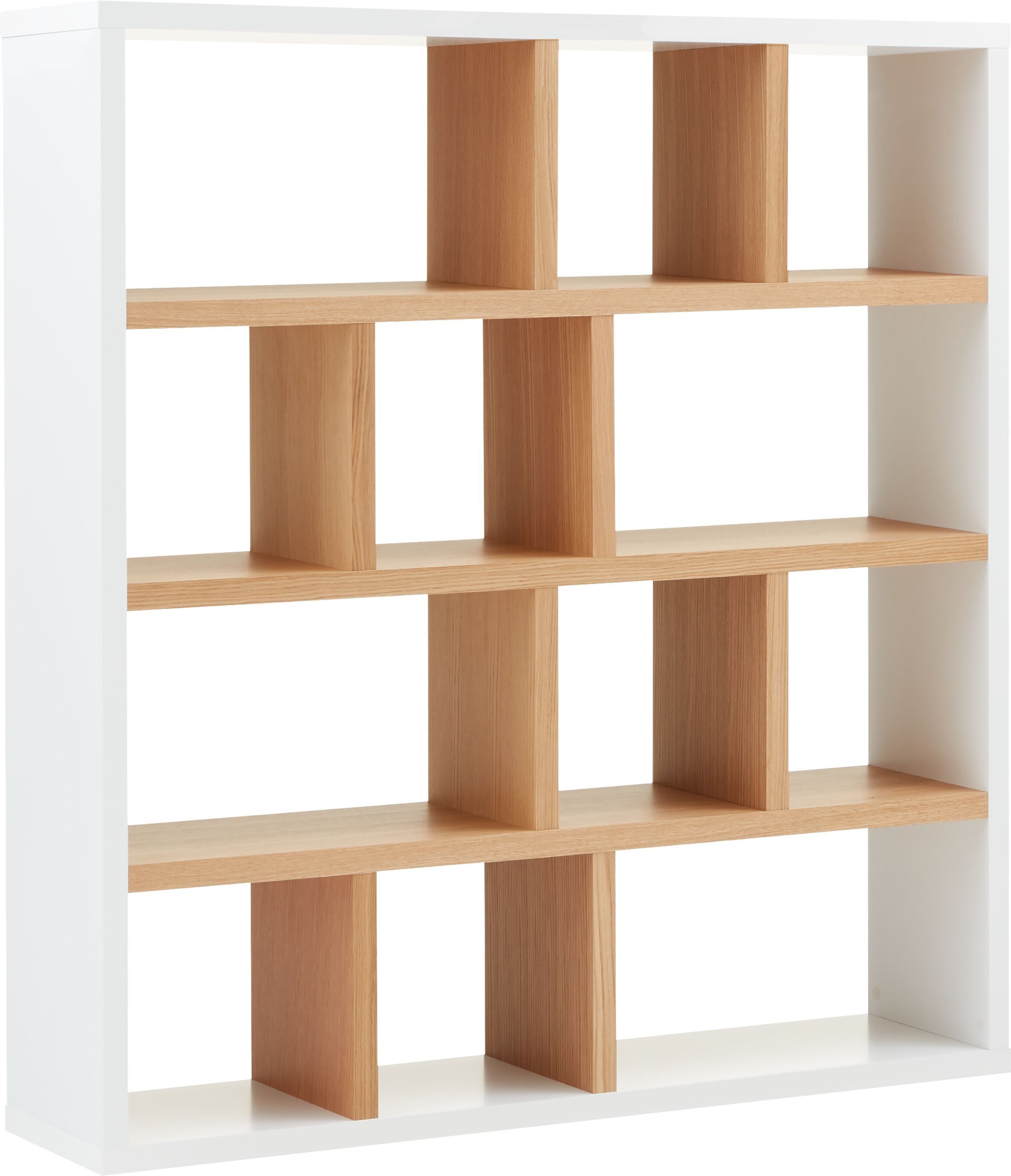 INDUS Regal - Weiss / Eiche / B: 150.0 cm x T: 34.0 cm x H: 159.0 cm