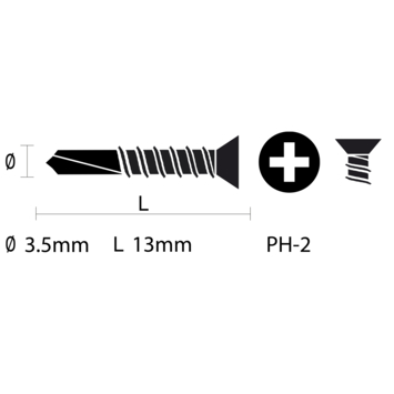 Plaatschroef Zelfborend cilinderkop verzinkt 3,5X13 mm 30 stuks