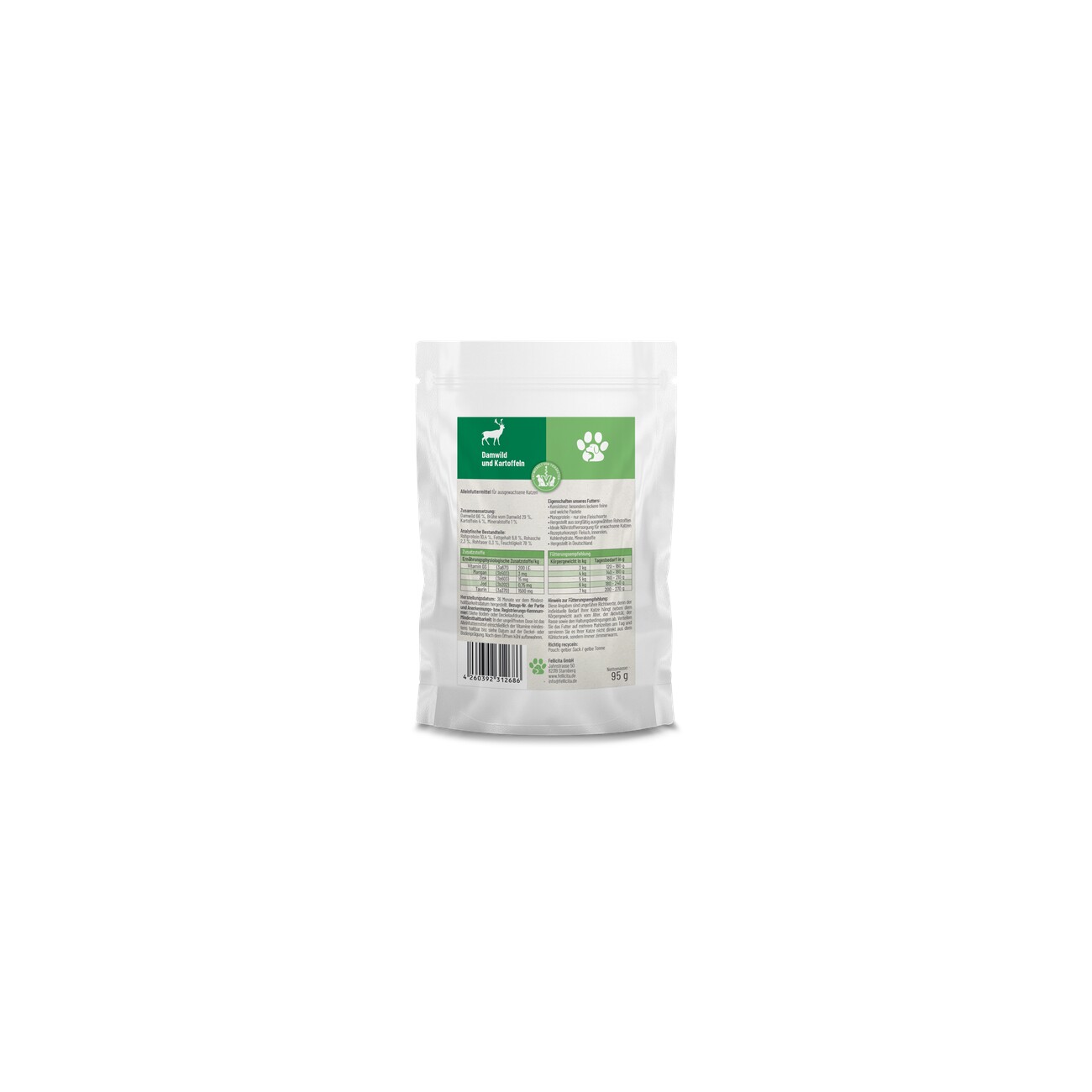 Fellicita Damwild 12x 95 g Frischebeutel