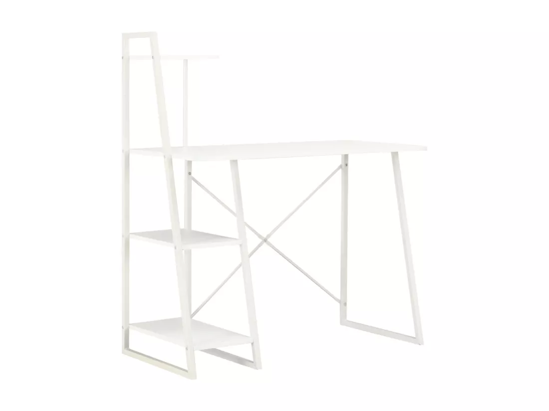 Bureau avec étagère Blanc 102x50x117 cm