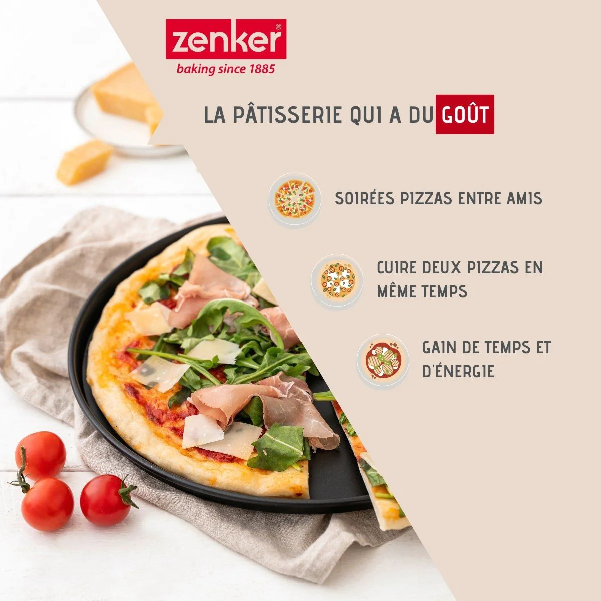 Set à pizza 3 pièces Spécial Countries Zenker