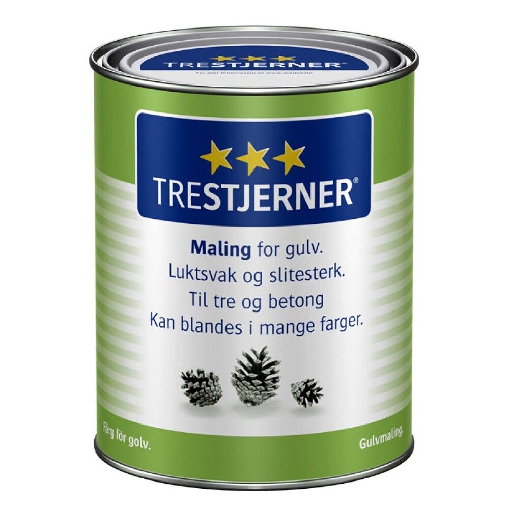 GULVMALING TRESTJERNER HVIT-BASE0,75L