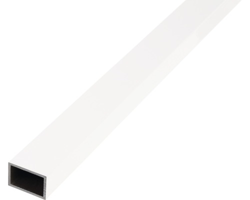 Rechthoekige aluminium buis, wit, 40x20x2 mm, 2,6 m