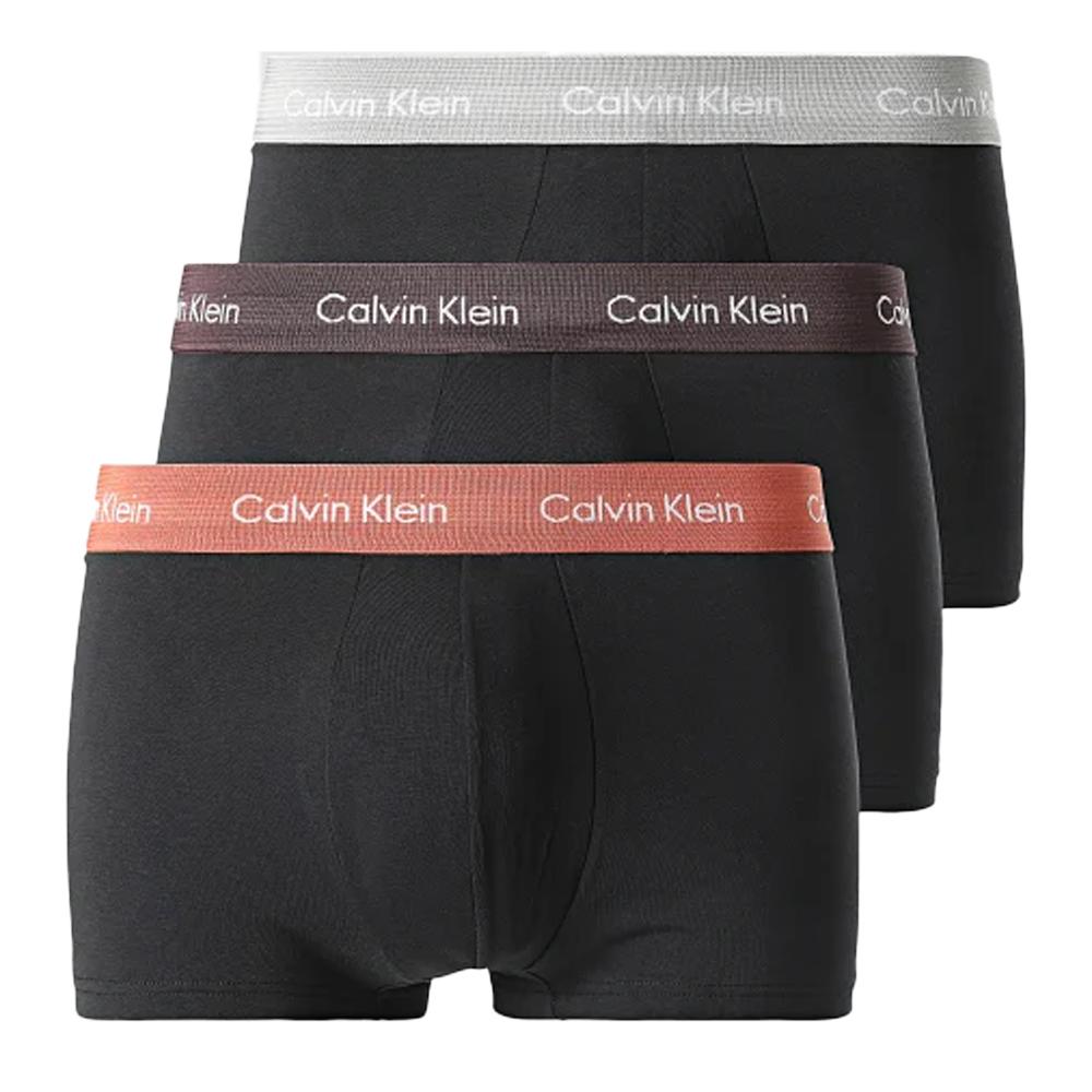 Calvin Klein Jeans X3 Boxers Bordeaux/Orange/Gris Homme Calvin Klein Jeans Low Rise Trunk 3