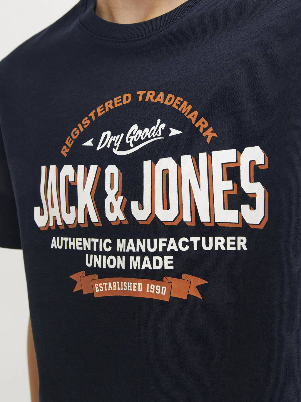 JACK & JONES T-shirt JJELOGO met logo donkerblauw