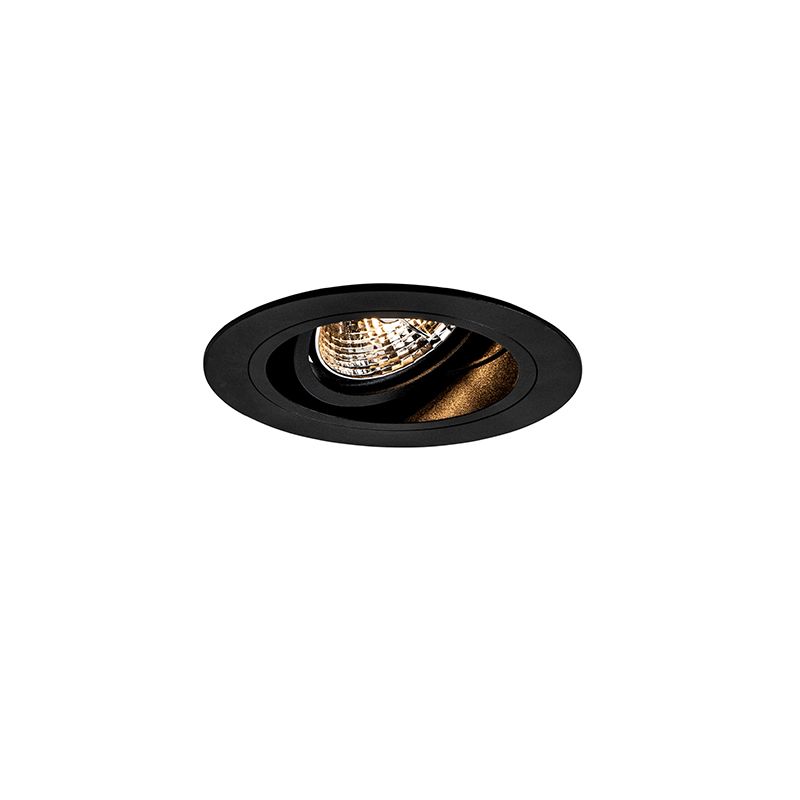 Ronde inbouwspot zwart verstelbaar - Chuck 70