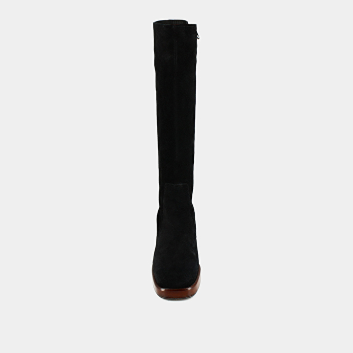 Bottes à plateformes  en croute noir