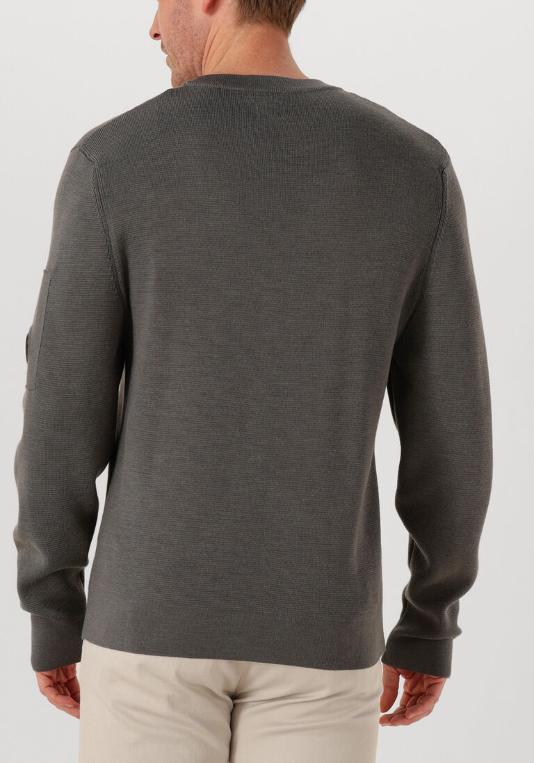 grijze cp company trui knitwear crew neck in re wool