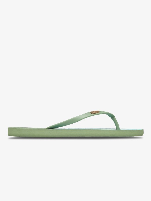 New Viva Printed Tongs Vert Femme
