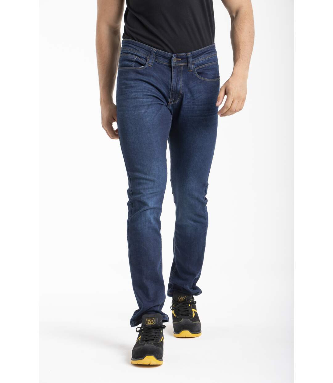 Jeans de travail coupe droite ajustée denim brossé stretch DENIM