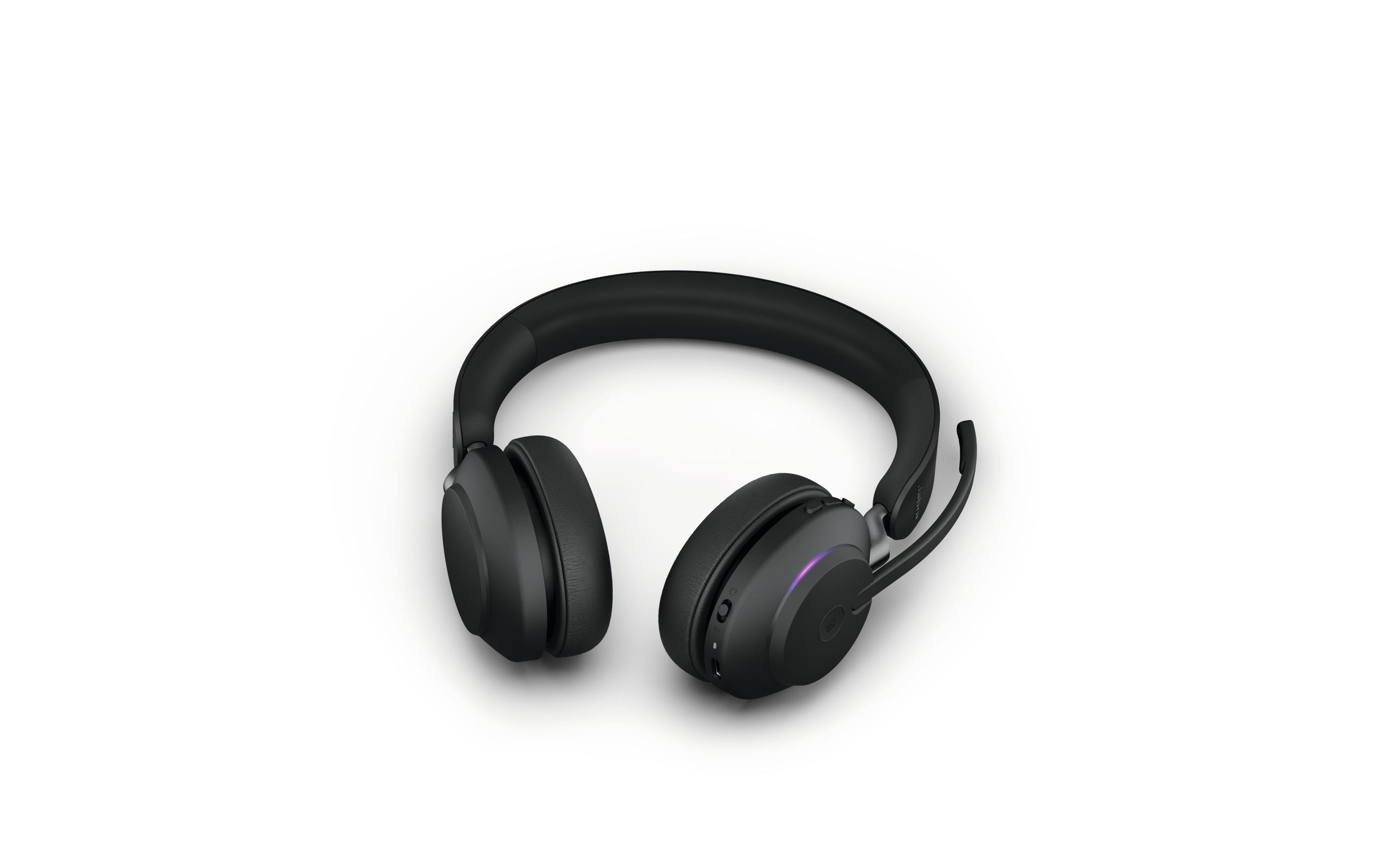 Headset Evolve2 65 Duo MS Schwarz, USB-A, inkl. Ladestation<br>Jabra Bluetooth Headset inkl. Ladestation