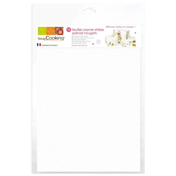 12 Feuilles azymes blanches pour Nougat Scrapcooking