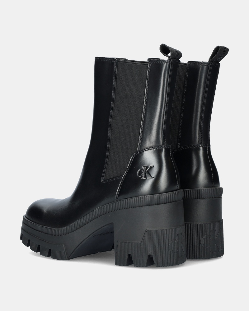 Calvin Klein Chunky Heeled Chelsea Chelseaboots  - zwart