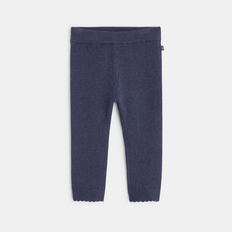 Legging tricot chiné bleu bébé fille Bleu