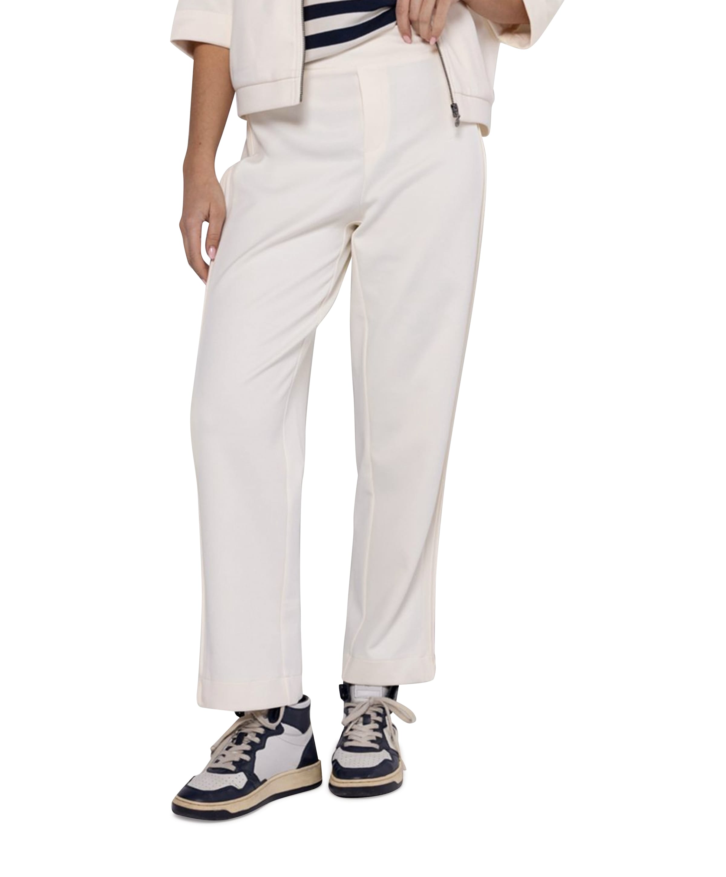 Poools Jersey dames broek ecru