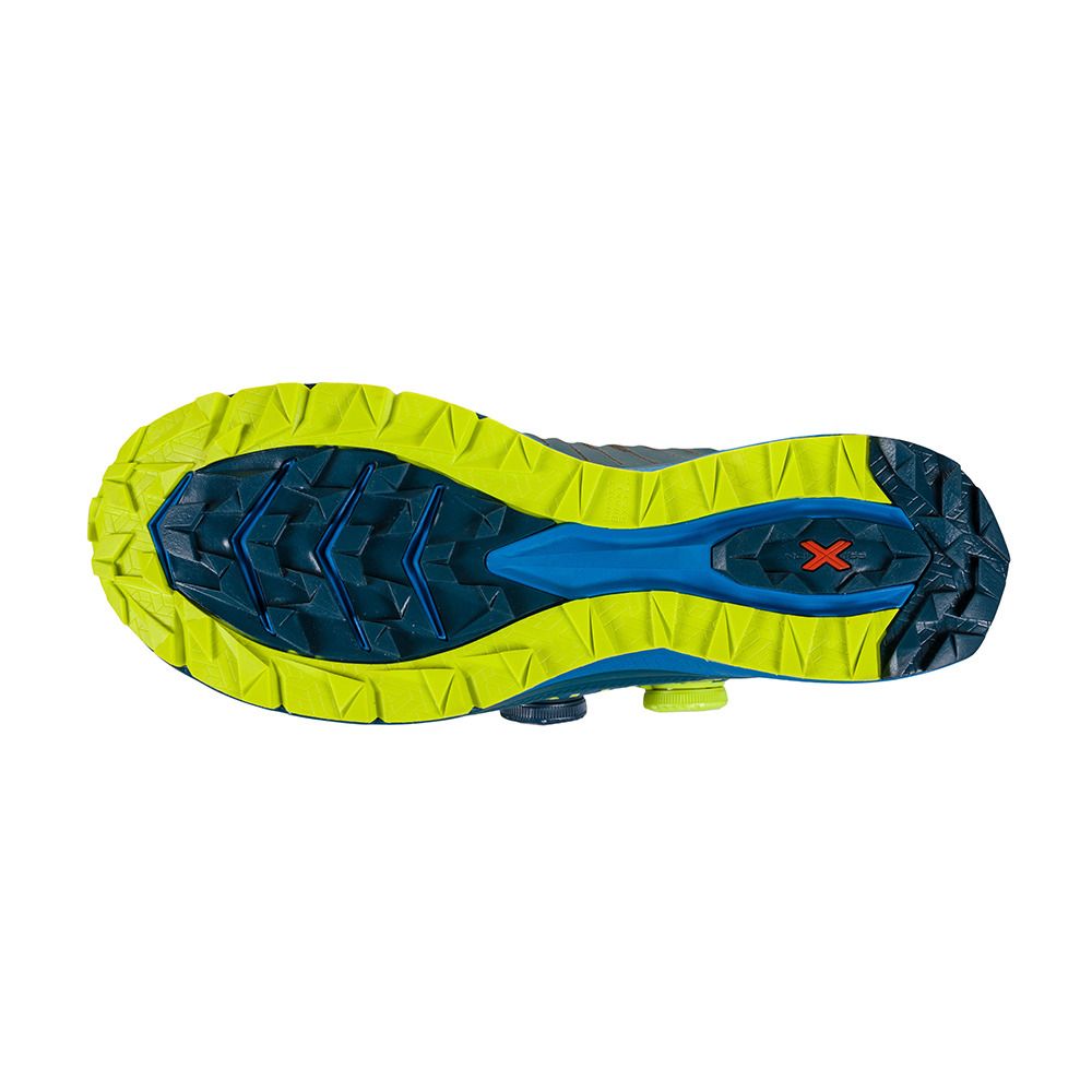La Sportiva JACKAL II BOA® - Chaussures trail Homme storm blue/lime punch