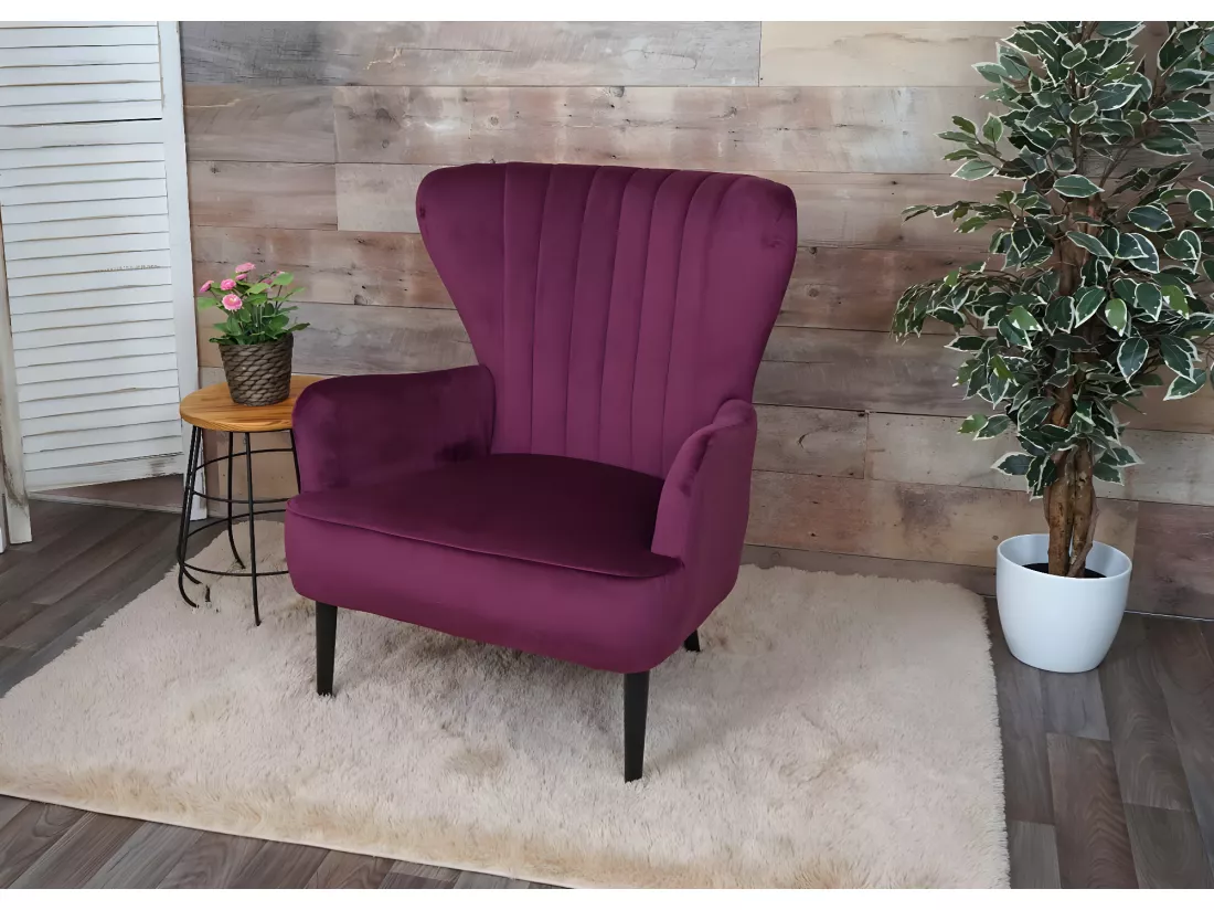 Fauteuil de salon MCW-K37, bordeaux