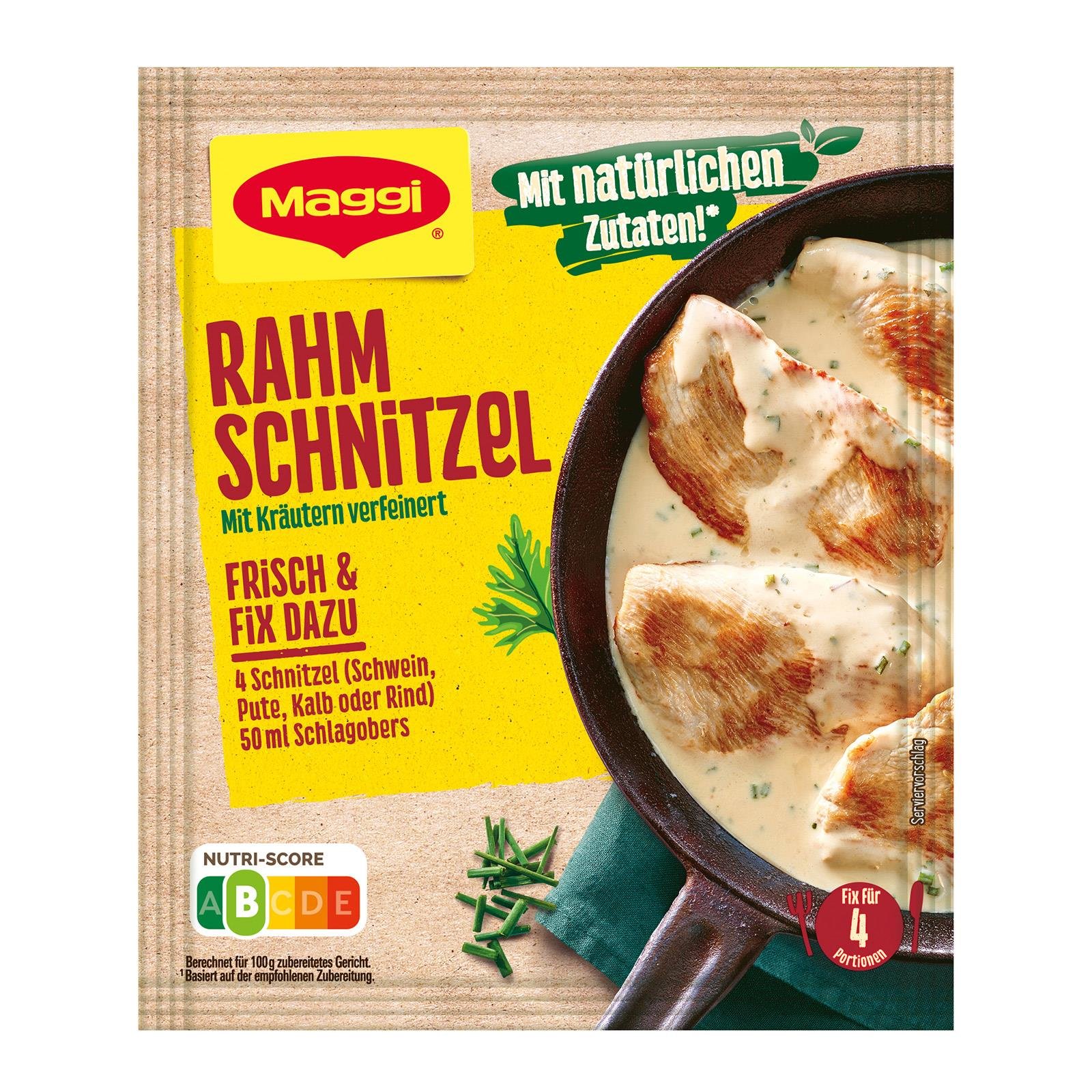 MAGGI Fix für Kräuter-Rahm Schnitzel