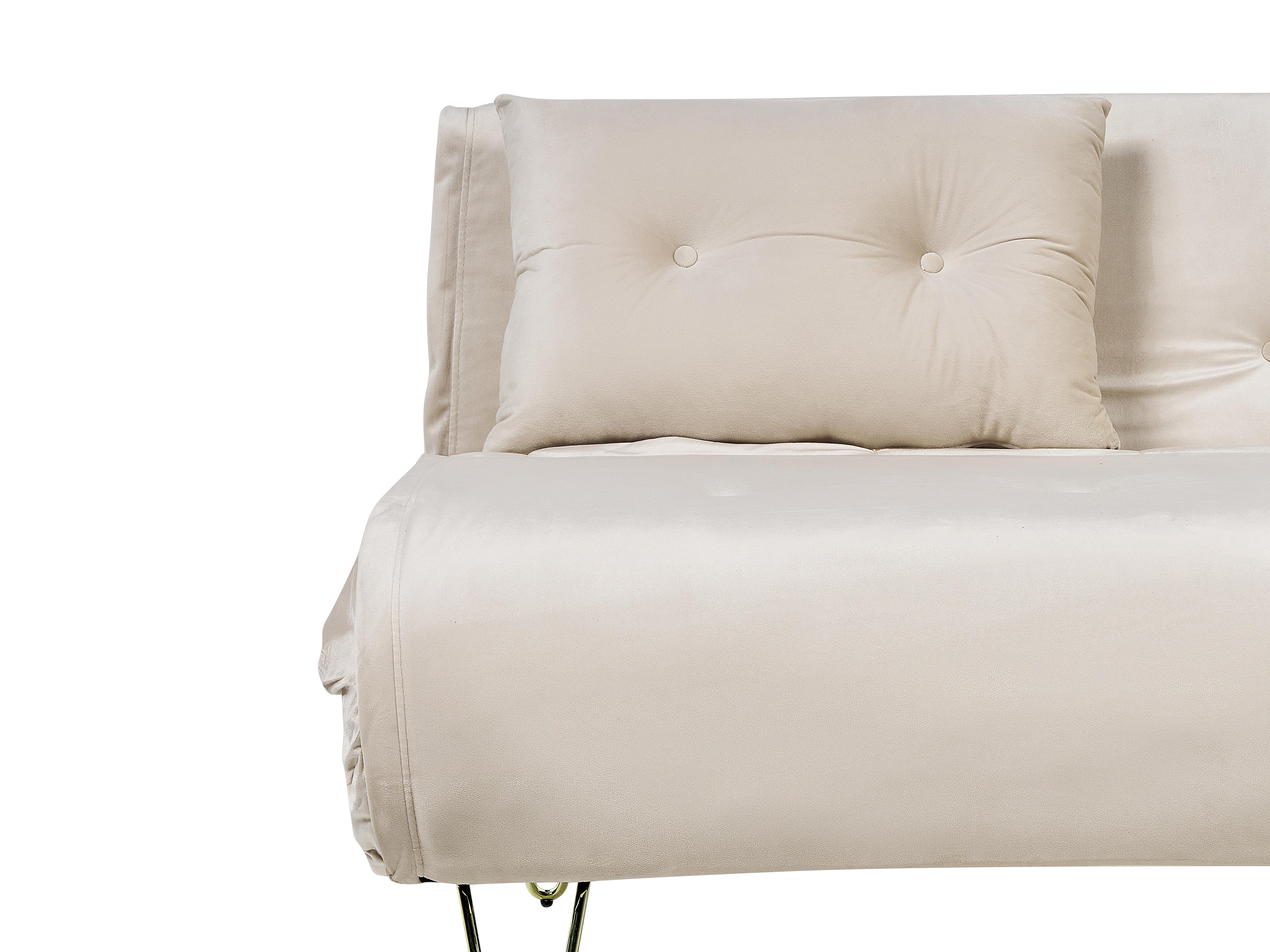 Slaapbank 2-zits VESTFOLD Fluweel Beige