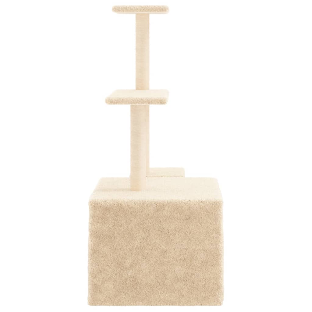 arranhador para gatos vidaXL com postes de sisal, cor creme, 110 cm