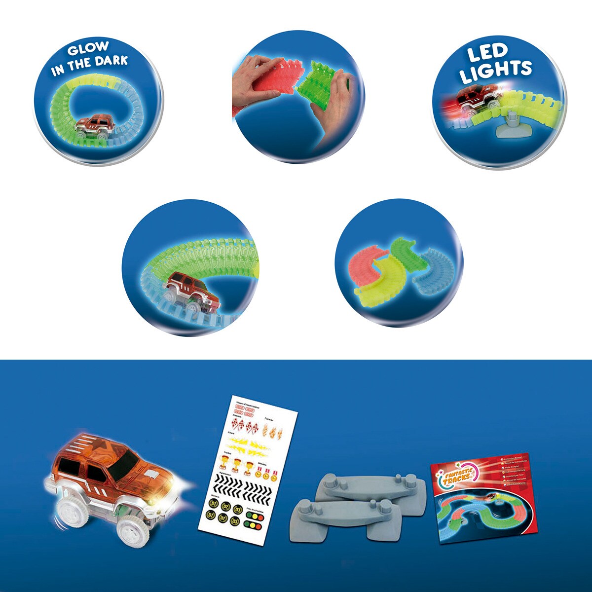 Fantastic Tracks® Autorennbahn - Rennstrecke mit Auto Fantastic Tracks 220 Teile