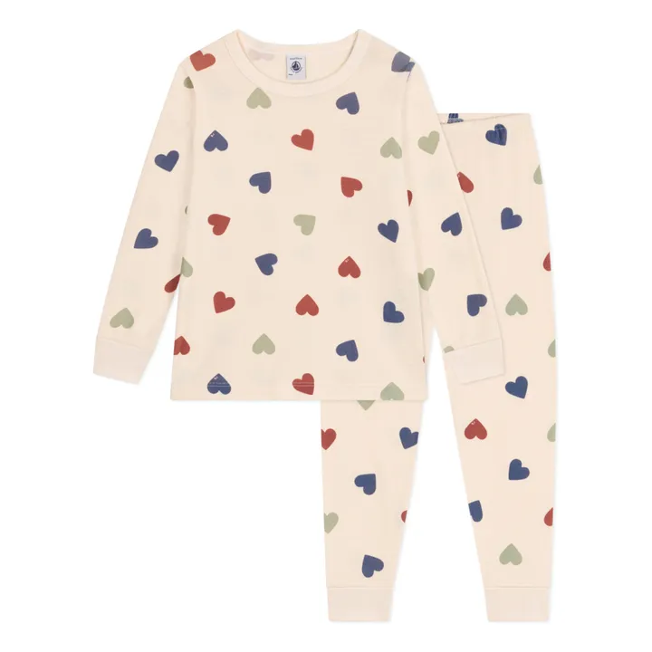 Petit Bateau Ensemble Pyjama Mamie Cœurs | Beige