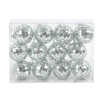 Christmas Goods kerstballen mix 12 stuks disco Ø 4 cm