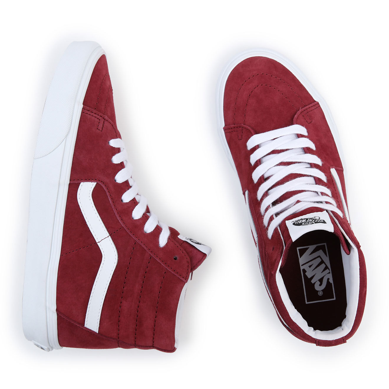 Vans Sneakers en Velours de Cuir SK8-Hi bordeaux