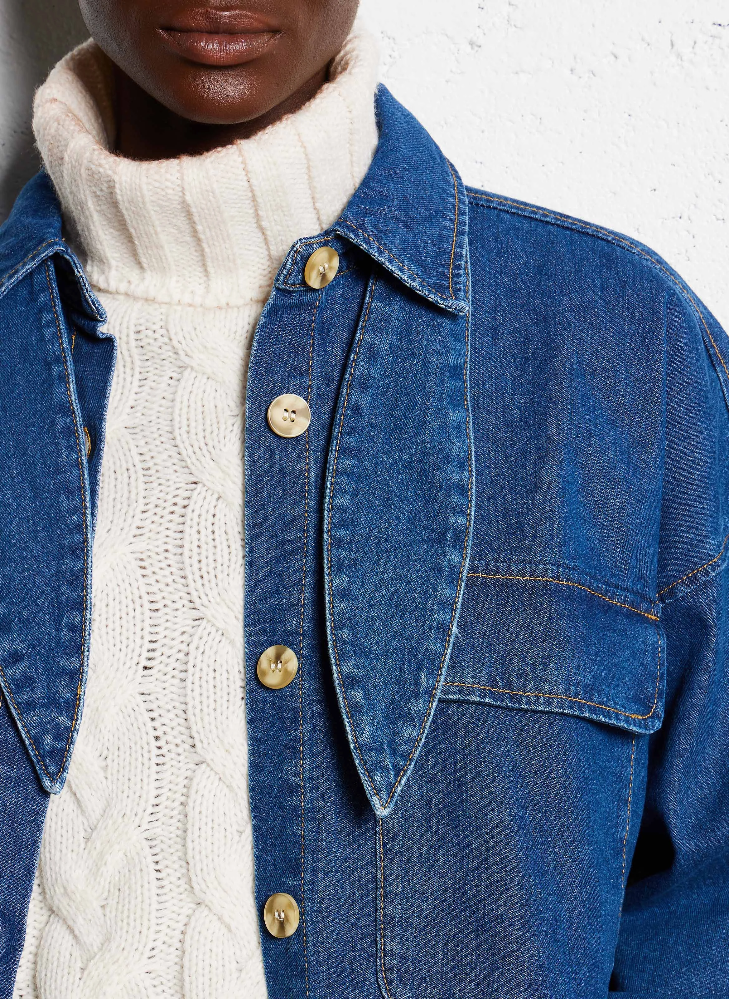 KIMMI - Chemise ample en jean| Bleu