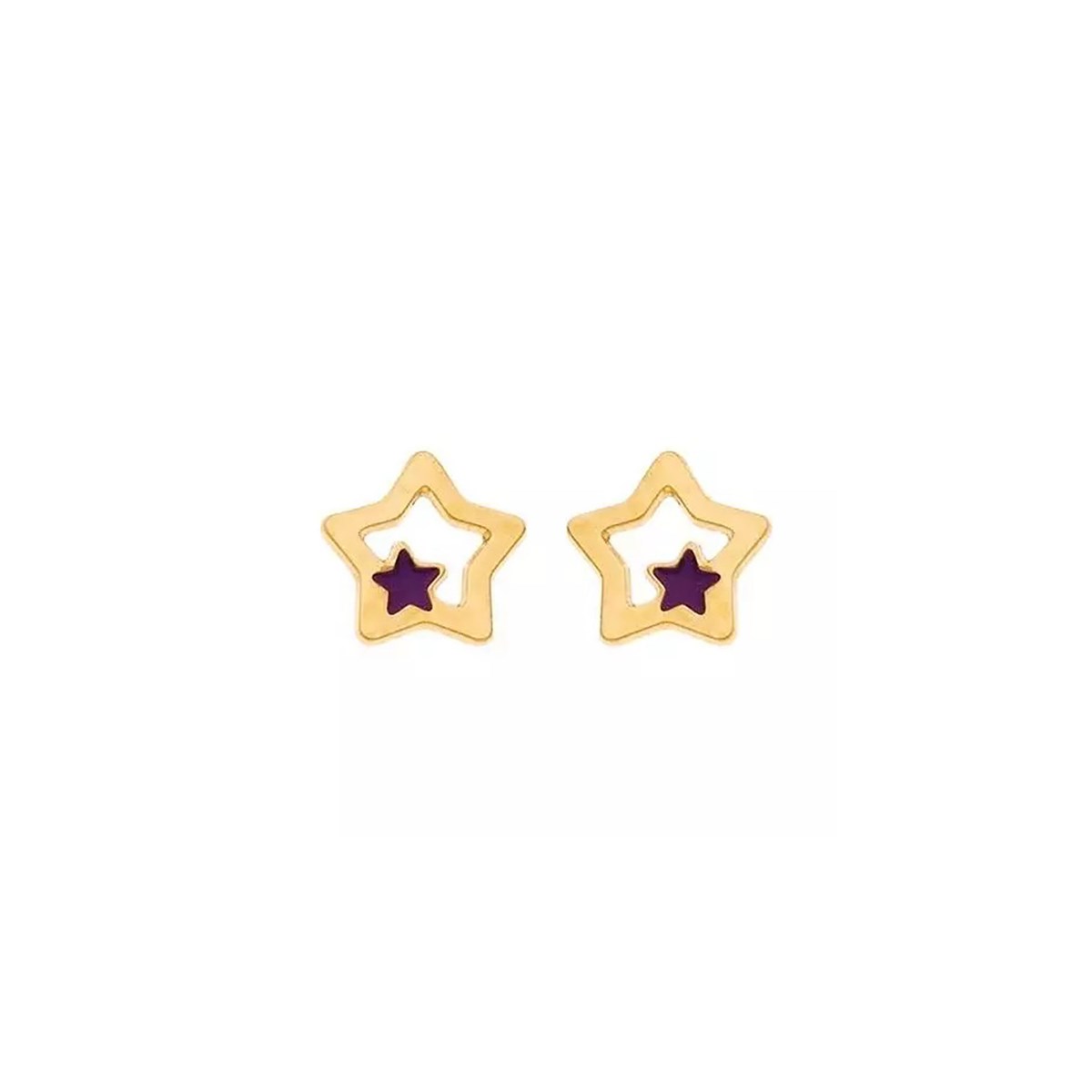 Boucles d'oreilles Brillaxis étoile laque violette