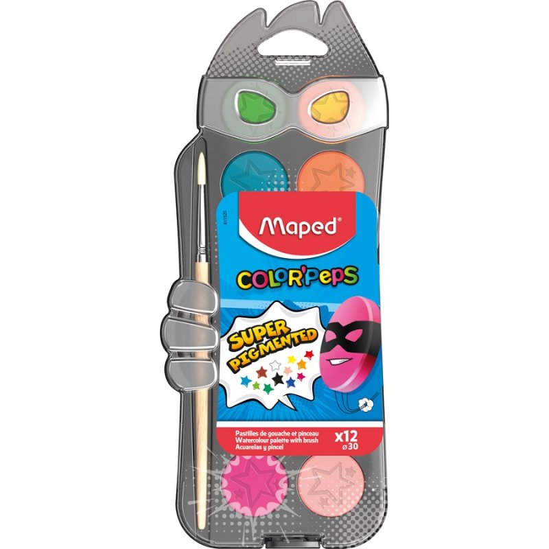 Pastilles de peinture COLOR'PEPS, 12 couleurs