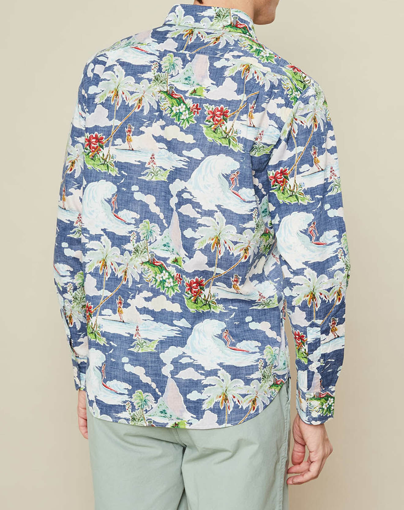 Hartford Chemise regular Paul imprimée bleue