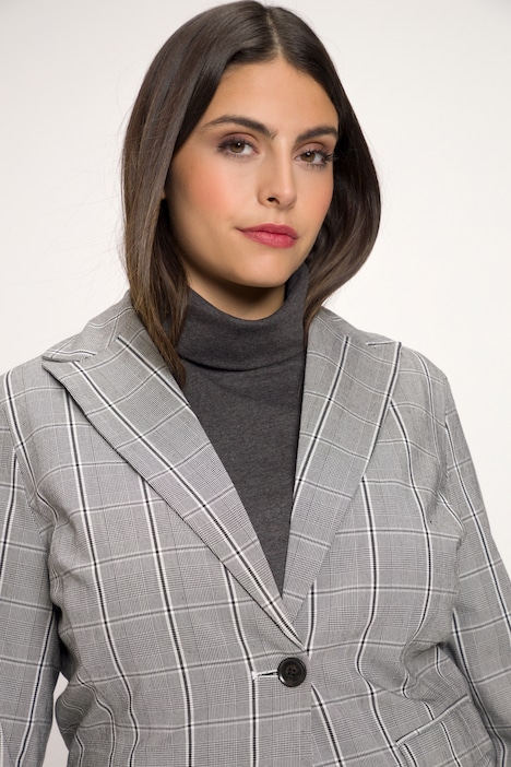 Blazer, Karomuster, Oversized, Reverskragen