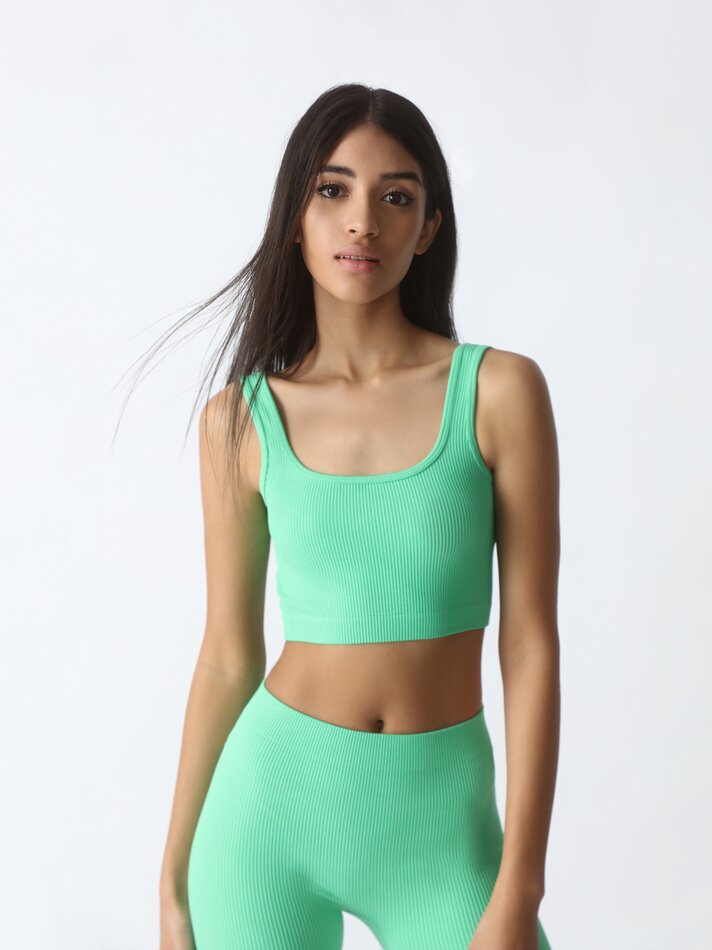 Top sem costura - Verde fluorescente
