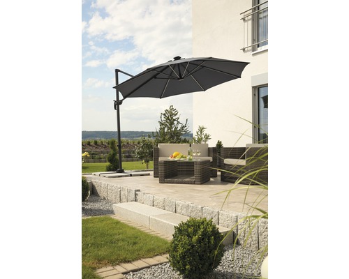 Schneider Rhodos Blacklight parasol Ø 300 cm antraciet
