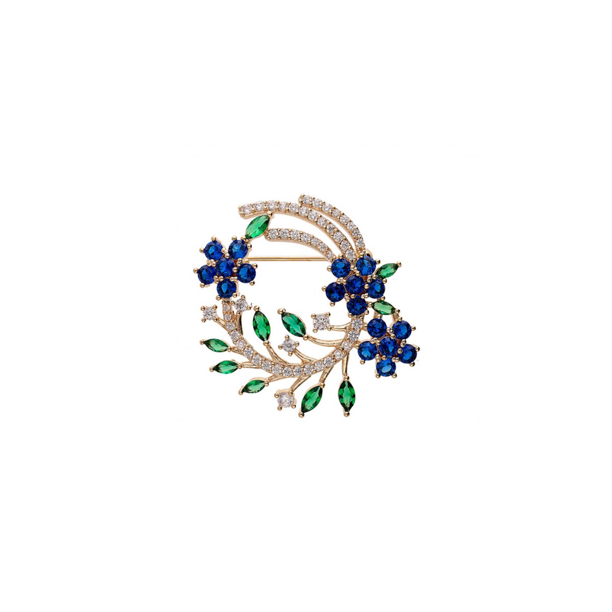 Broche plaqué or - Feuillage