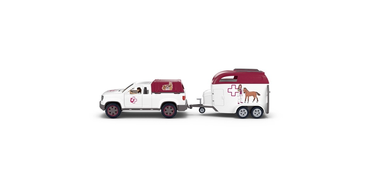 SchleichHorse Club - Mobiele dierenarts met aanhanger speelgoedvoertuig  (42704)