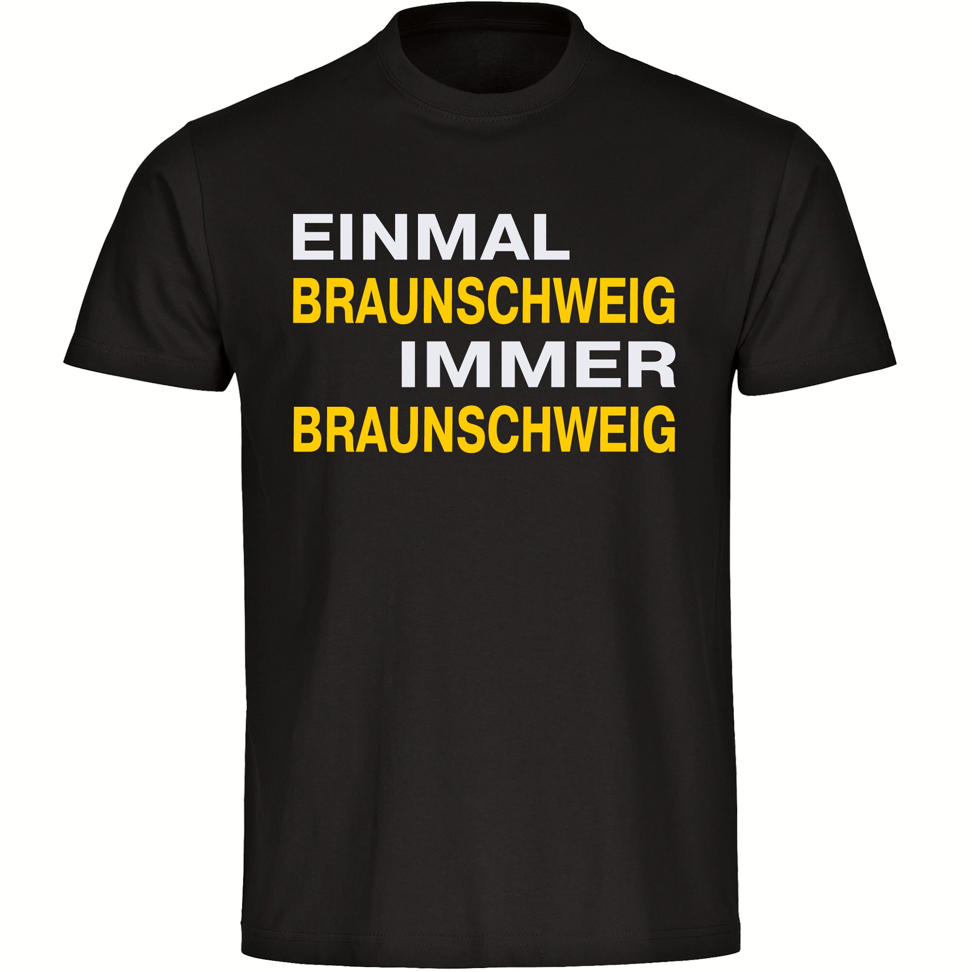 multifanshop® Kinder T-Shirt - Braunschweig - Einmal Immer - Druck gelb