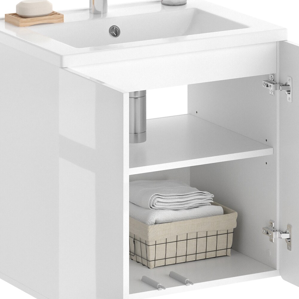 Vicco Badmöbelset Waschtischunterschrank Waschbecken Izan Weiß Badmöbel HGL