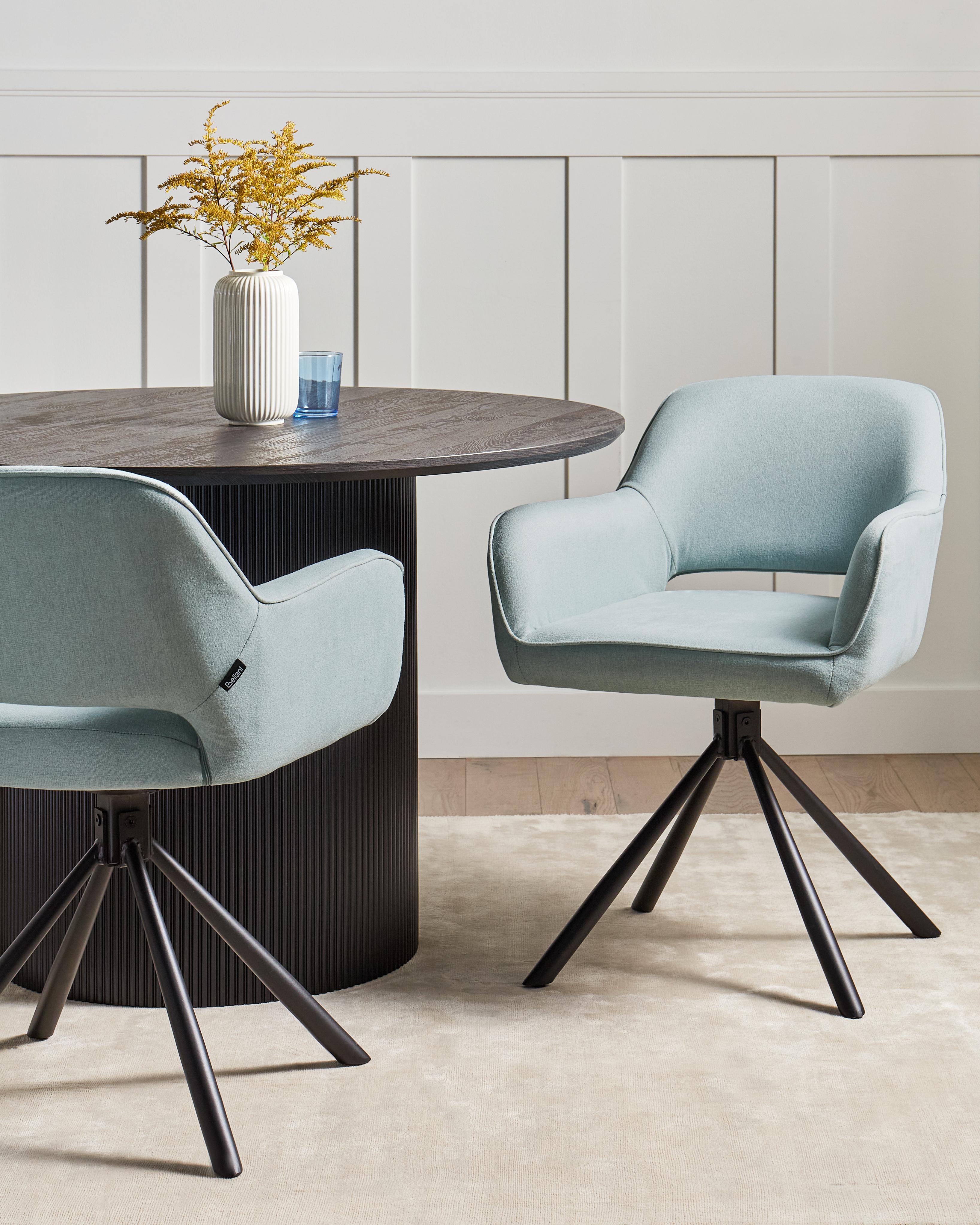 Set van 2 eetkamerstoelen draaibaar LOURES Lichtblauw