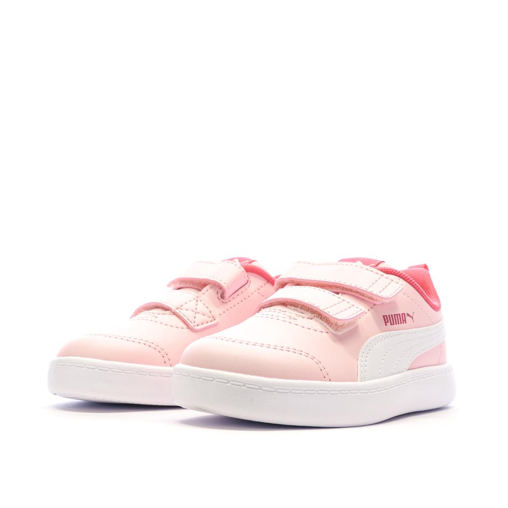 Puma Baskets Roses/Blanches Garçon Puma Courtflex V2