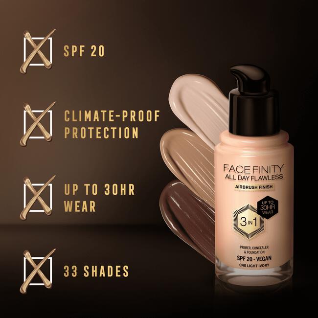 Max Factor Facefinity Foundation Light Ivory/C40 30 ML