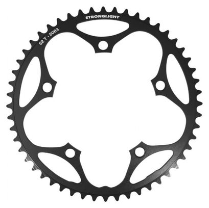 PLATEAU ROUTE 5BRA D.130 STRONGLIGHT DURAL 52DTS EXTERIEUR NOIR TYPE SHIMANO 8-9V.